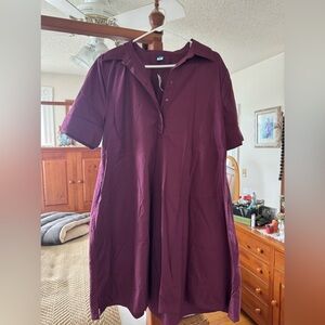Old Navy Maroon Mini Shirt Dress NWT Size large tall